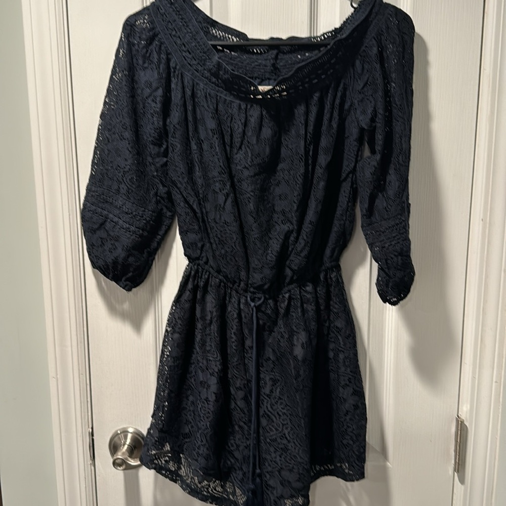 Hollister size medium romper navy blue